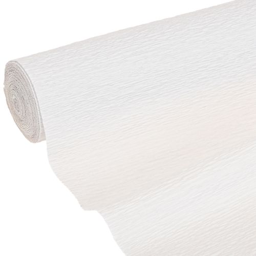 Blomsterpapper, crêpepapper, vit, 50×250 cm, 5 st