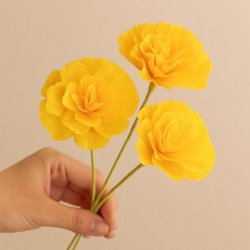 Artikel Blomsterpapper med kräppapper solgult 50x250cm