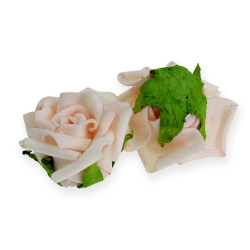 Floristik24 Skumrosblomkräm 5cm med nål 12st