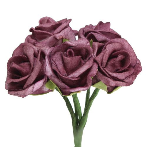 Floristik24 Foam Rose Bordeaux Ø3.5cm 30p