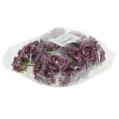 Floristik24 Foam Rose Bordeaux Ø3.5cm 30p