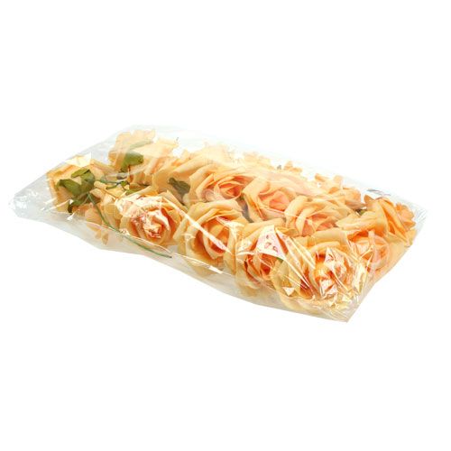 Floristik24 Skumrosa Ø 8cm aprikos 18 st