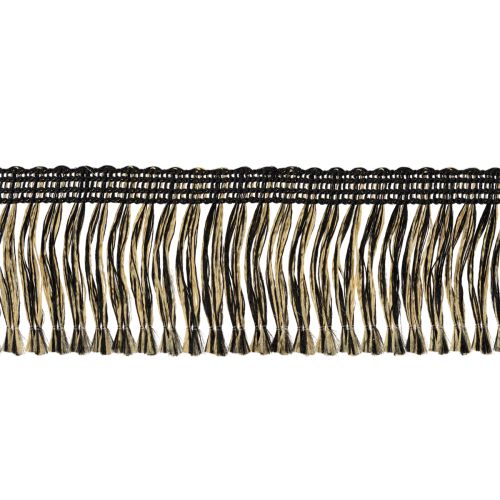Svart och guldfransad kant 4 cm x 25 m - Perfekt för kransdekoration, sorgband och vintageaccessoarer | Floristik24.se