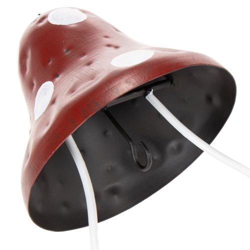 Artikel Foderstation i metall, flugsvampsdesign, hängande, röd och vit, 25,5 cm