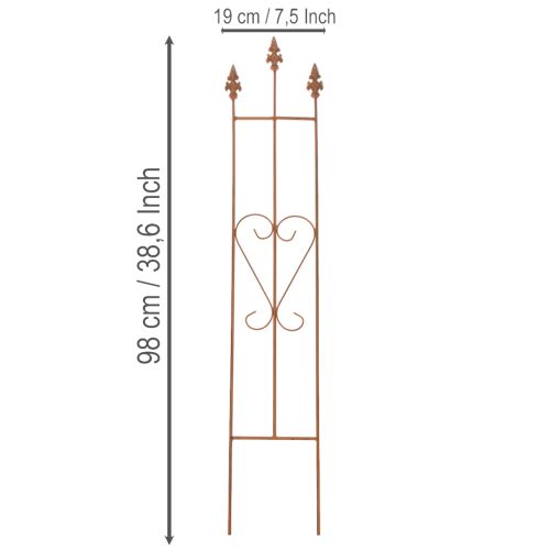 Artikel Trädgårdsspaljé, dekorativt hjärtformat växtstöd för klätterväxter, 98 cm