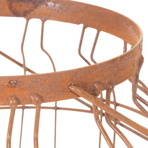 Trädgårdslykta, metall, rostig yta, handtag, vintage, Ø19,5 cm | Floristik24.se