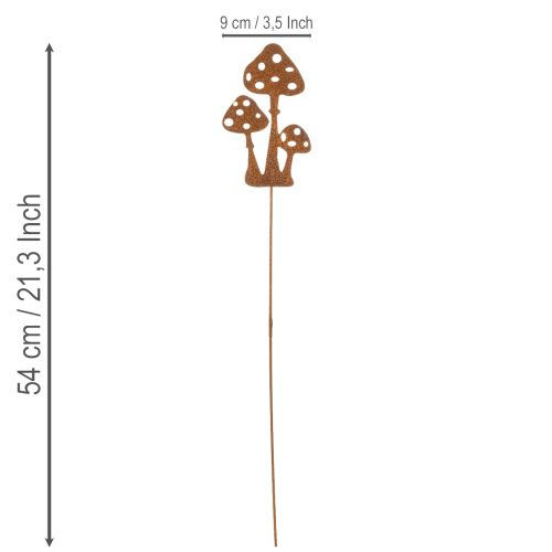 Trädgårdspåke, väderbitet stål, dekorativ påke för flugsvamp, 15 cm, 6 stycken | Floristik24.se