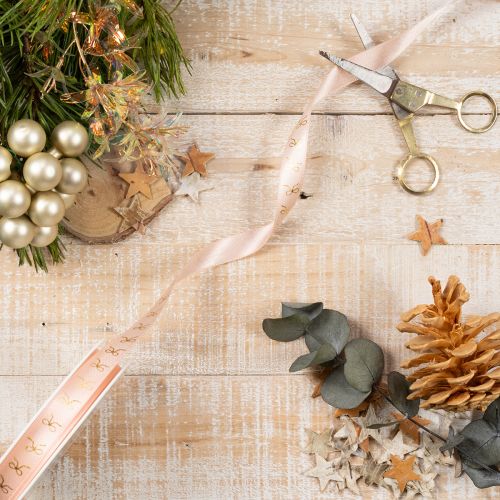 Presentband med guldrosetter 15mm 18m | Floristik24.se