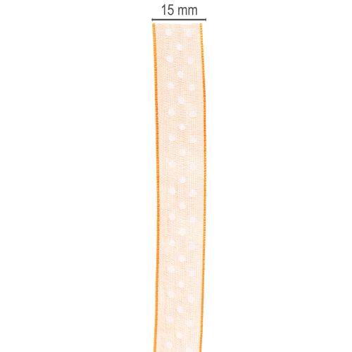 Artikel Presentband med prickar för elegant presentinslagning, 1,5 cm brett, 20 m långt