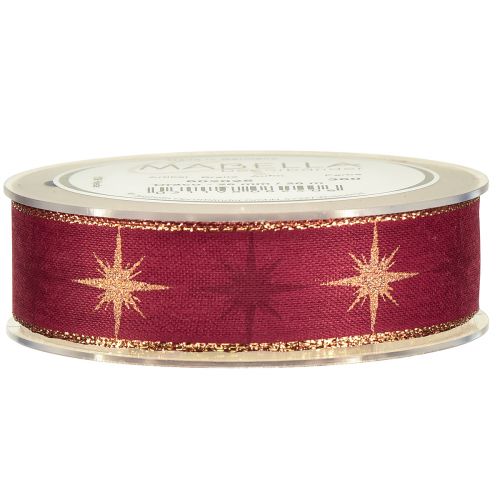Artikel Presentband stjärnband dekorativt band rött guld B25mm L20m