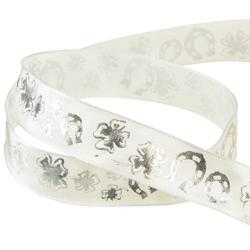 Artikel Presentband vit silver dekorationsband nyårsafton 25mm 18m