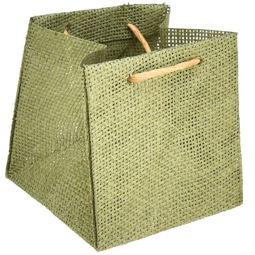 Artikel Presentpåsar pappersvävt utseende grönt 12x12cm 12 st