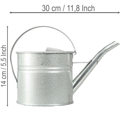 Vintage dekorativ vattenkanna, metall, silver, 1,25l kruka | Floristik24.se