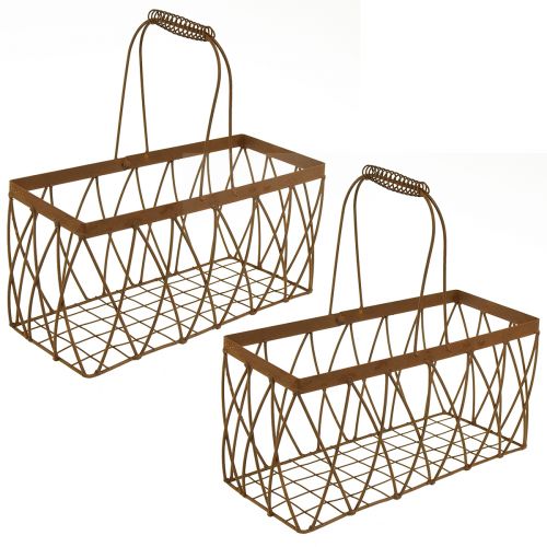 Artikel Mesh korg metallkorg rost utseende 28x13,5x14cm 2st