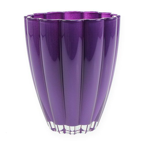 Floristik24 Glasvas &quot;Bloom&quot; violett Ø14cm H17cm