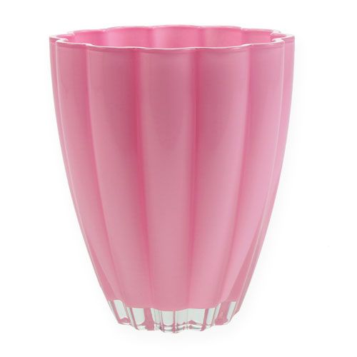 Floristik24 Glasvas "Bloom" rosa Ø14cm H17cm