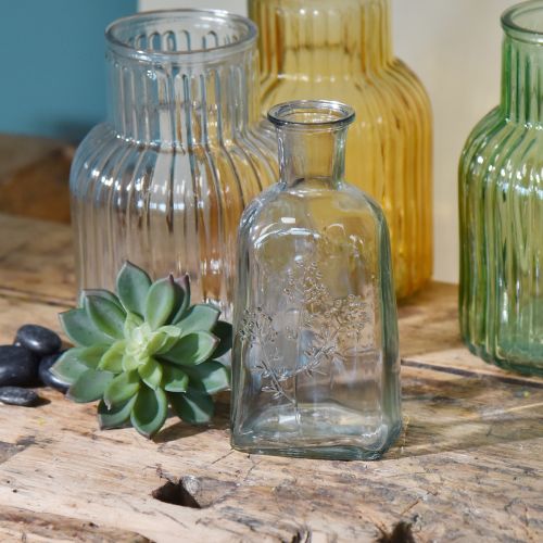 Artikel Glasvas flaskvas med motiv vas glas klar H19cm 2 st
