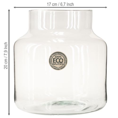 Artikel Glasvas Rund Blomvas Stor 100% Återvunnet Glas H20 Ø17cm