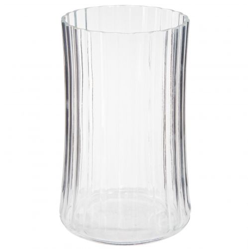 Artikel Glasvaser dekorativa vaser klara spår dekor Ø12cm H19cm 2st