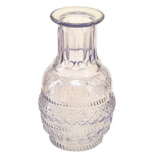 Floristik24 Glasvaser minivaser ljuslila lila retrostil H13cm 3st