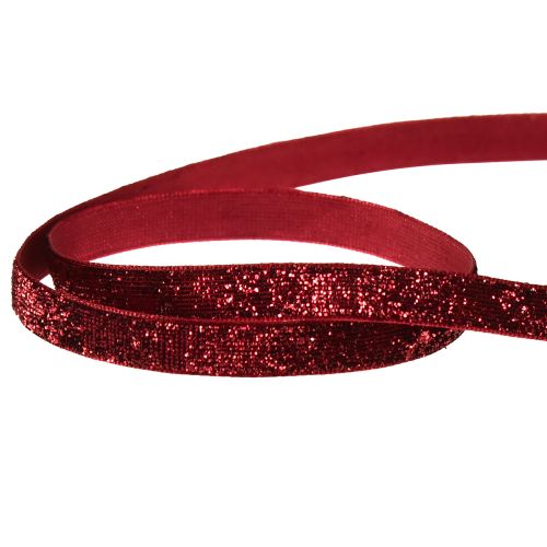 Artikel Glitterband Julband mörkröd B10mm L10m
