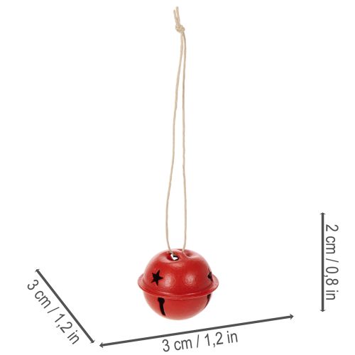 Klockformade dekorativa hängen med stjärnmotiv, 3 cm, 9 stycken | Floristik24.se