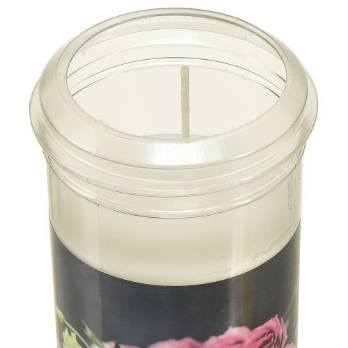 Floristik24 Gravljus vita rosor hjärtmotiv sorg Ø7cm H18cm 3st