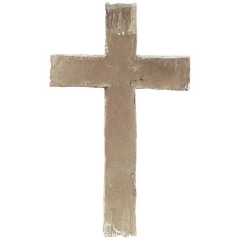 Artikel Gravdekoration kors rustik gråvit polyresin 12×7cm 6 st