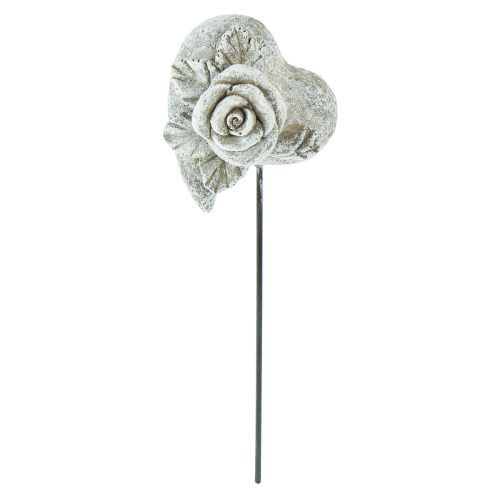 Artikel Gravplugg hjärta minnesplugg ros gjuten sten 5,5cm 6 st