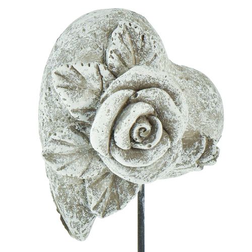 Artikel Gravplugg hjärta minnesplugg ros gjuten sten 5,5cm 6 st