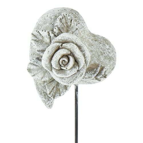 Artikel Gravplugg hjärta minnesplugg ros gjuten sten 5,5cm 6 st