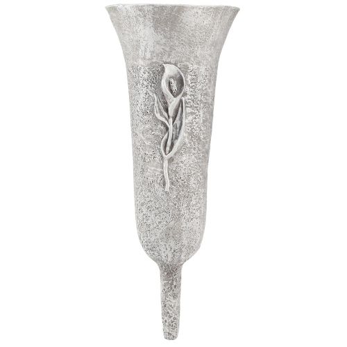 Artikel Begravningsvas Grå Vas med spike Calla-motiv H32,5cm