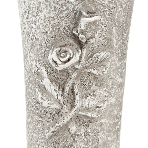 Artikel Begravningsvas Grå Vas med spike Ros design H26cm 2st