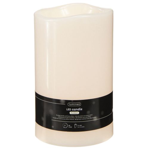 Stort LED-ljus med timer, för utomhusbruk, varmvitt, Ø12,5 cm, H20 cm | Floristik24.se