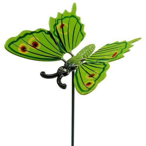 Floristik24 Fjäril på pinnen 17cm grön