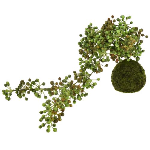 Artikel Grön växt konstgjord pärlsnöre i mossakula 38cm