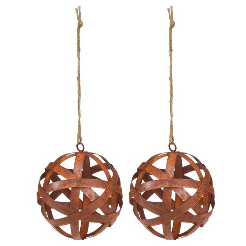 Floristik24 Rostig metallkula Ø15cm utomhus trädgårdsbollar 2st