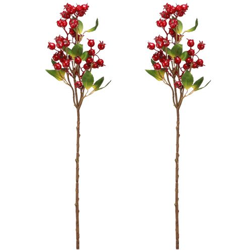 Artikel Nypon dekorativ gren med röda frukter L60cm 2 st
