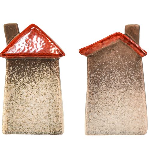 Artikel Kärleksfulla keramikhus - hjärtdesign, röd &amp; naturlig, 17,5 cm - romantisk dekoration för hemmet, 2 stycken