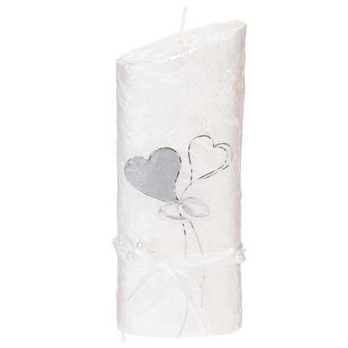 Bröllopsljus, silverbröllopsljus, vitt ljus 210/85mm