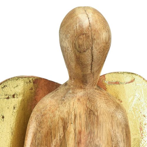 Floristik24 Ängel i trä träfigur ängel dekoration naturguld 17×9×60cm