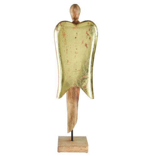 Floristik24 Ängel i trä träfigur ängel dekoration naturguld 17×9×60cm