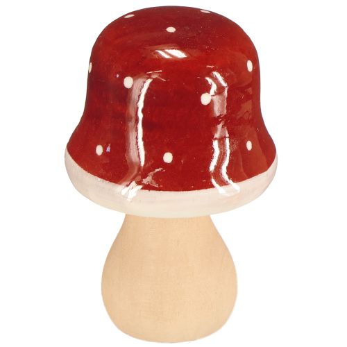 Artikel Träsvampar, paddesvampar, dekoration, trä, FSC, rödbrun, H6,5/7 cm, 4 stycken