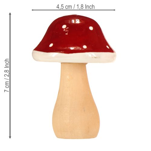 Artikel Träsvampar, paddesvampar, dekoration, trä, FSC, rödbrun, H6,5/7 cm, 4 stycken
