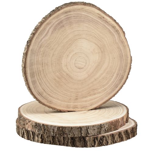 Floristik24 Träskivor trädskiva Paulownia natur Ø26-28cm 3 st