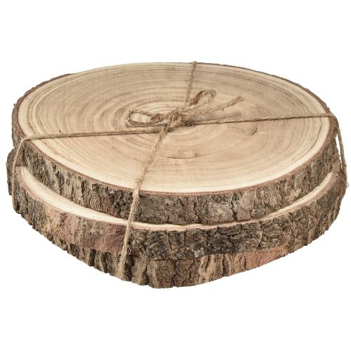 Artikel Träskivor trädskiva Paulownia natur Ø26-28cm 3 st