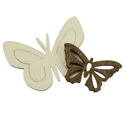 Artikel Träfjärilar naturliga 4cm 72p