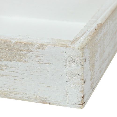 Floristik24 Mini träbricka vit 12cm x 12cm x 3cm