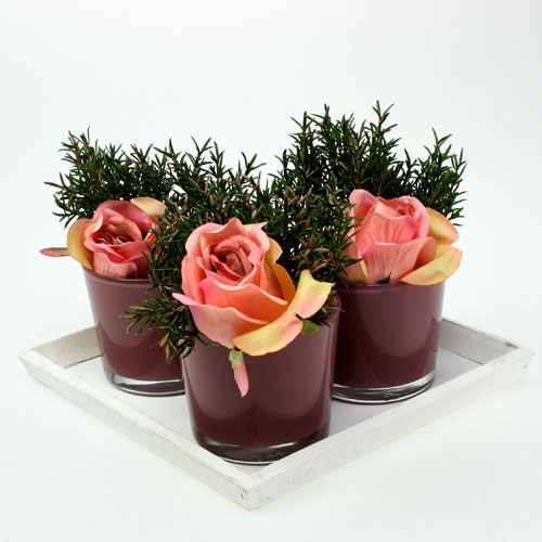 Floristik24 Träbricka vit 30cmx30cm