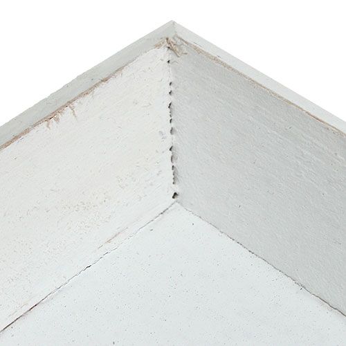 Floristik24 Träbricka vit 39cm x 15cm